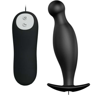 Plug Anale Vibrante Silicone Nero con Telecomando e 12 Velocità